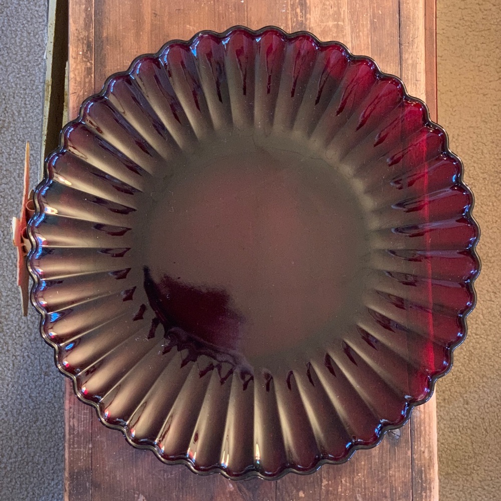 Royal ruby depression glass.